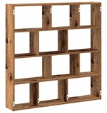 VidaXL Wandschap kubus 12 vakken bewerkt hout oud houtkleurig