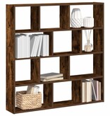 VidaXL Wandschap kubus 12 vakken bewerkt hout gerookt eikenkleurig