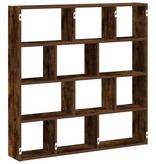 VidaXL Wandschap kubus 12 vakken bewerkt hout gerookt eikenkleurig