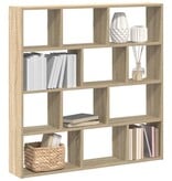 VidaXL Wandschap kubus 12 vakken bewerkt hout sonoma eikenkleurig