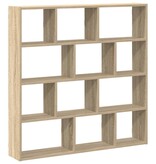 VidaXL Wandschap kubus 12 vakken bewerkt hout sonoma eikenkleurig