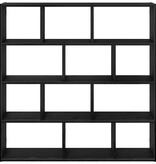 VidaXL Wandschap kubus 12 vakken bewerkt hout zwart