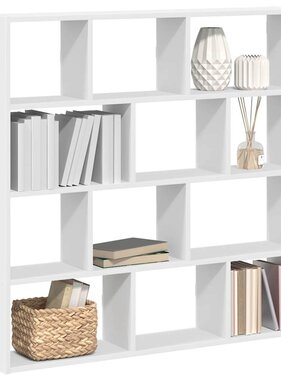 VidaXL Wandschap kubus 12 vakken bewerkt hout wit