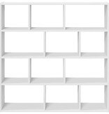 VidaXL Wandschap kubus 12 vakken bewerkt hout wit