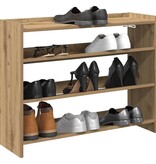 VidaXL Schoenenrek 80x25x62 cm bewerkt hout artisanaal eikenkleur