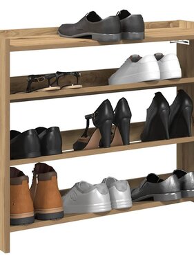 VidaXL Schoenenrek 80x25x62 cm bewerkt hout artisanaal eikenkleur