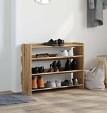 VidaXL Schoenenrek 80x25x62 cm bewerkt hout artisanaal eikenkleur