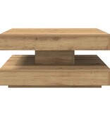 VidaXL Salontafel 360 graden draaibaar 70x70x34,5 cm artisanaal eiken