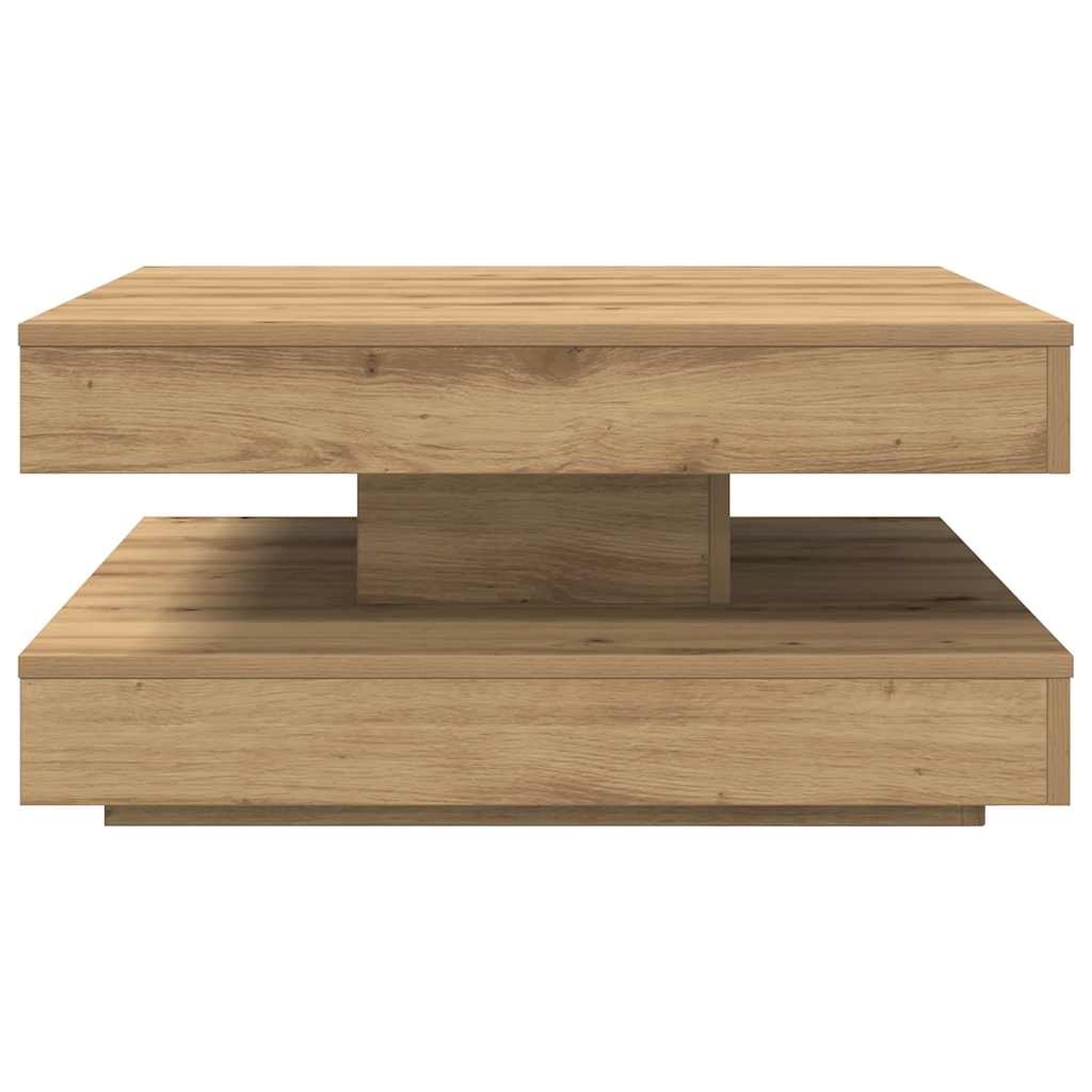 VidaXL Salontafel 360 graden draaibaar 70x70x34,5 cm artisanaal eiken
