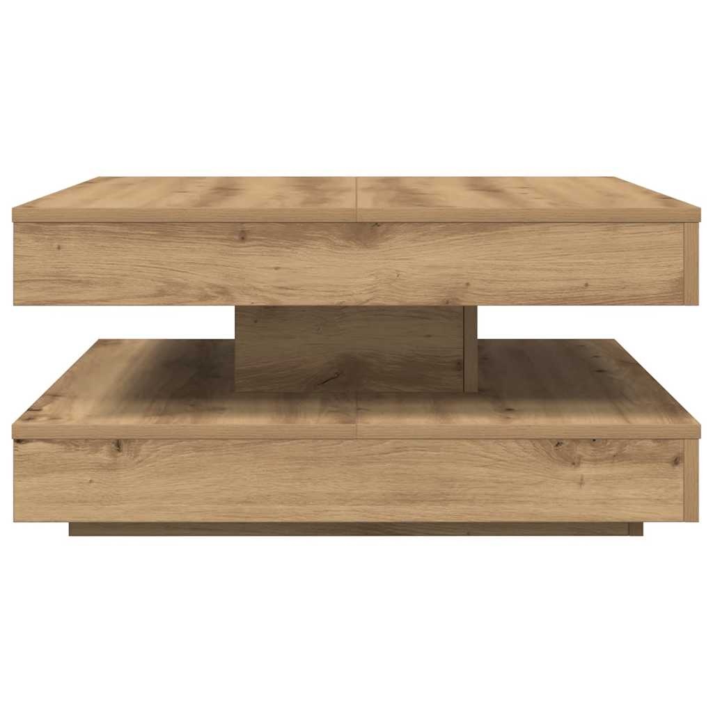 VidaXL Salontafel 360 graden draaibaar 70x70x34,5 cm artisanaal eiken