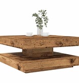 VidaXL Salontafel 360 graden draaibaar 70x70x34,5 cm oud houtkleurig