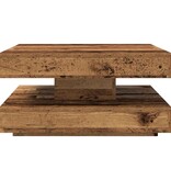 VidaXL Salontafel 360 graden draaibaar 70x70x34,5 cm oud houtkleurig