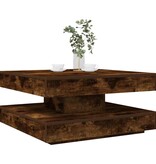 VidaXL Salontafel 360 graden draaibaar 70x70x34,5 cm gerookt eiken