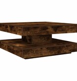 VidaXL Salontafel 360 graden draaibaar 70x70x34,5 cm gerookt eiken