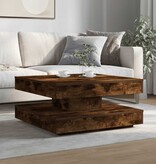 VidaXL Salontafel 360 graden draaibaar 70x70x34,5 cm gerookt eiken