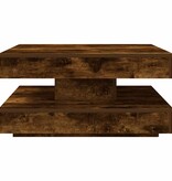 VidaXL Salontafel 360 graden draaibaar 70x70x34,5 cm gerookt eiken