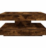 VidaXL Salontafel 360 graden draaibaar 70x70x34,5 cm gerookt eiken