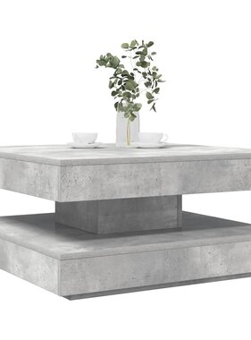 VidaXL Salontafel 360 graden draaibaar 70x70x34,5 cm betongrijs