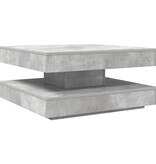 VidaXL Salontafel 360 graden draaibaar 70x70x34,5 cm betongrijs