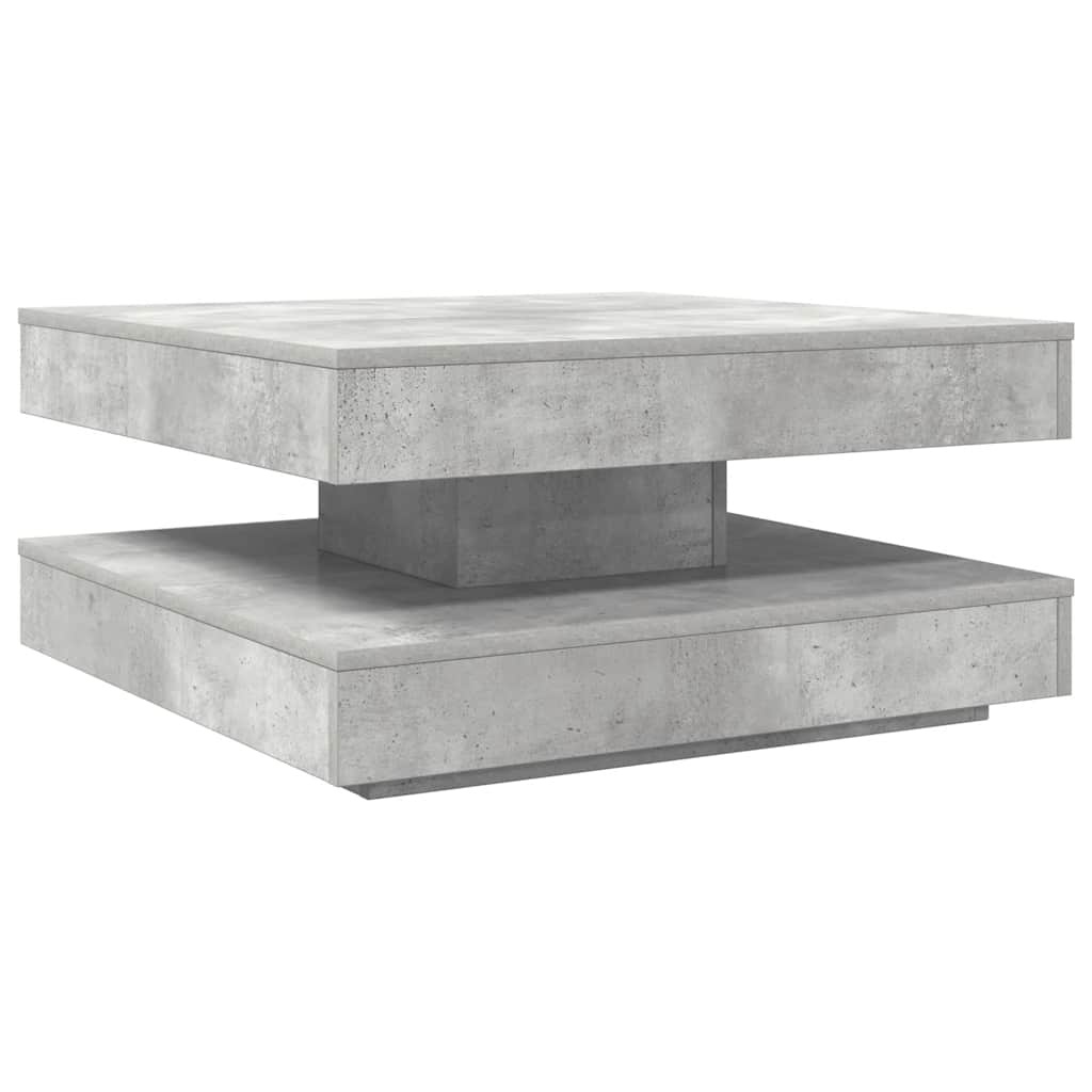 VidaXL Salontafel 360 graden draaibaar 70x70x34,5 cm betongrijs