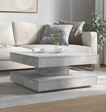 VidaXL Salontafel 360 graden draaibaar 70x70x34,5 cm betongrijs