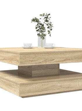 VidaXL Salontafel 360 graden draaibaar 70x70x34,5 cm sonoma eikenkleur