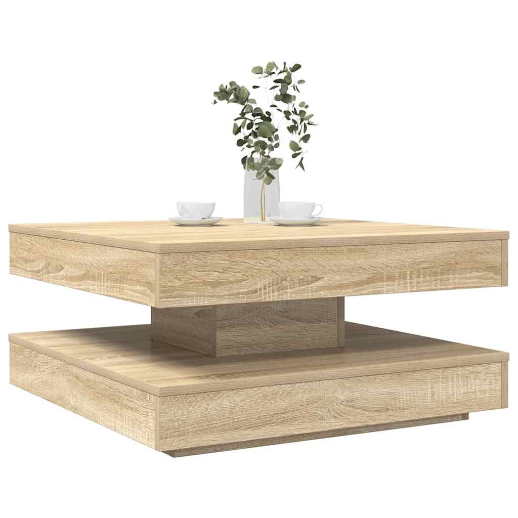 VidaXL Salontafel 360 graden draaibaar 70x70x34,5 cm sonoma eikenkleur