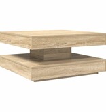 VidaXL Salontafel 360 graden draaibaar 70x70x34,5 cm sonoma eikenkleur
