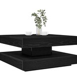 VidaXL Salontafel 360 graden draaibaar 70x70x34,5 cm zwart