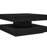 VidaXL Salontafel 360 graden draaibaar 70x70x34,5 cm zwart