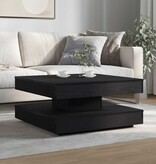 VidaXL Salontafel 360 graden draaibaar 70x70x34,5 cm zwart