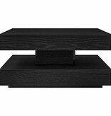 VidaXL Salontafel 360 graden draaibaar 70x70x34,5 cm zwart