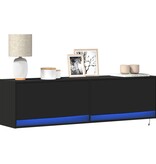 VidaXL Tv-wandmeubel met LED-verlichting 140x31x38 cm zwart