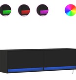 VidaXL Tv-wandmeubel met LED-verlichting 140x31x38 cm zwart
