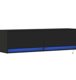 VidaXL Tv-wandmeubel met LED-verlichting 140x31x38 cm zwart