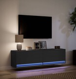 VidaXL Tv-wandmeubel met LED-verlichting 140x31x38 cm zwart