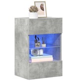 VidaXL Wandkasten met LED-verlichting voor tv 2 st 40x30x60,5 cm betongrijs