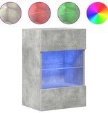 VidaXL Wandkasten met LED-verlichting voor tv 2 st 40x30x60,5 cm betongrijs