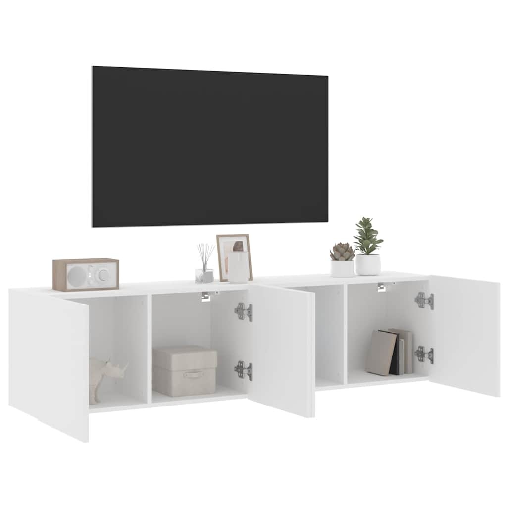 VidaXL Tv-meubels 2 st wandgemonteerd 80x30x41 cm wit