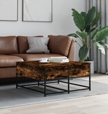 VidaXL Salontafel 80x80x40 cm bewerkt hout gerookt eikenkleurig