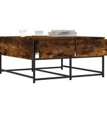 VidaXL Salontafel 80x80x40 cm bewerkt hout gerookt eikenkleurig