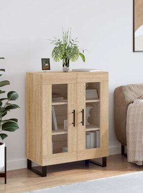 VidaXL Dressoir 69,5x34x90 cm bewerkt hout sonoma eikenkleurig