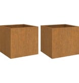 VidaXL Plantenbakken 2 st 49x47x46 cm cortenstaal