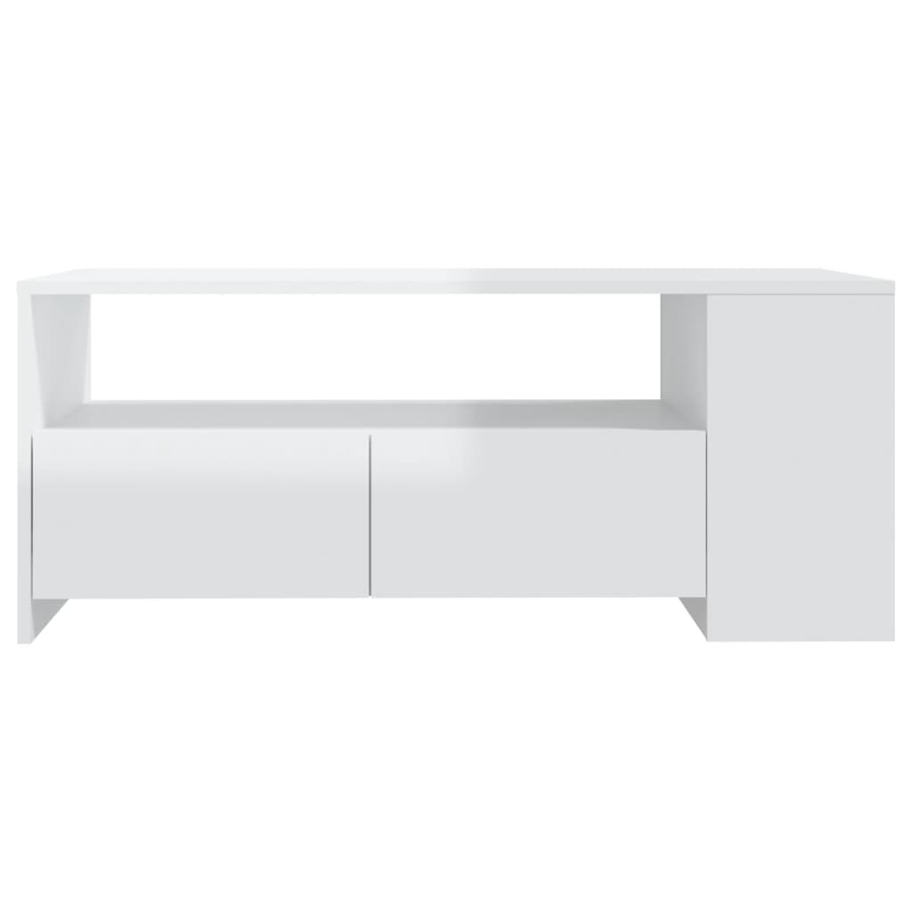 VidaXL Salontafel 102x55x42 cm bewerkt hout hoogglans wit