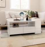 VidaXL Salontafel 102x55x42 cm bewerkt hout hoogglans wit