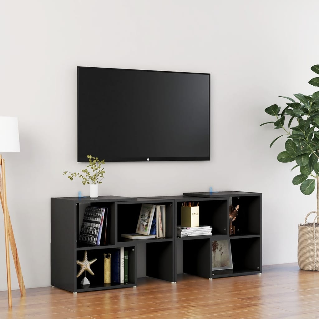 VidaXL Tv-meubel 104x30x52 cm bewerkt hout zwart