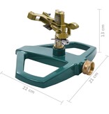 VidaXL Sproeier roterend 21x22x13 cm metaal groen