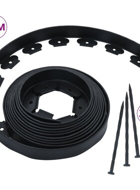VidaXL Gazonrand flexibel met 30 pinnen 10 m 5 cm