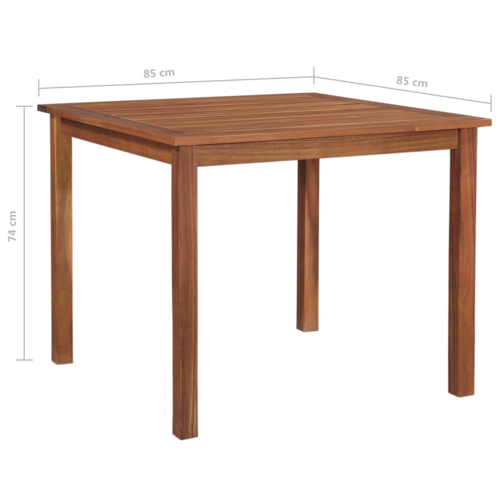 VidaXL Tuintafel 85x85x74 cm massief acaciahout