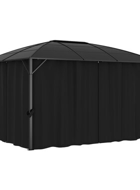 VidaXL Prieel met gordijnen 400x300x265 cm antraciet